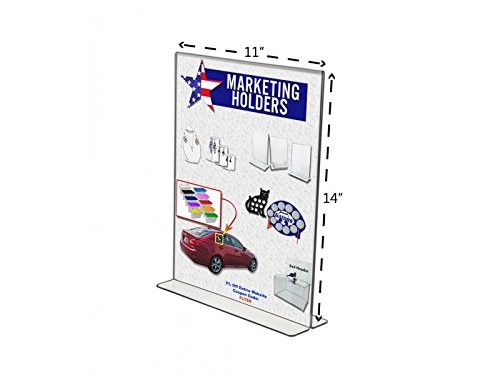 Double-Sided Plastic Sign Holder - 11x14 Inches Clear Stand-Up Display for Retail, Restaurants & Events (Pack of 20) - Perfect for Menu Boards, Promotions & Directional Signage