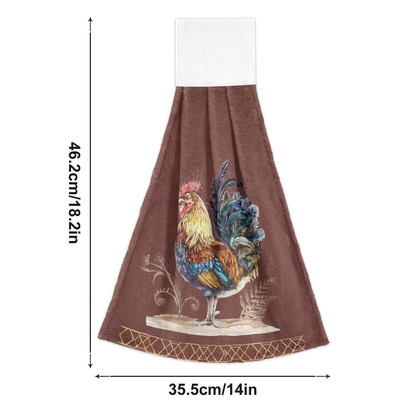 Boccsty Rooster Sunflower Hanging Kitchen Towels Set of 2 - Absorbent Hand & Dish Towels for Bathroom, Kitchen - Farmhouse Decor, Housewarming Gift, Tea Towels for Rustic Home & Country Style Decor