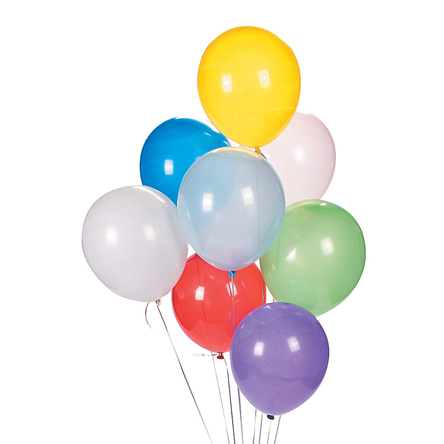 Fun Express 11-Inch Standard Color Latex Balloons - 144 Pack for Party Decorations, Birthday Celebrations, Baby Showers & Wedding Events