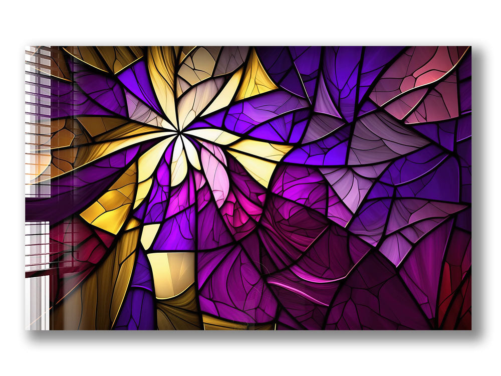 Vibrant Purple & Yellow Abstract Wall Art - Modern Canvas Painting for Home & Office Decor | Perfect for Living Room, Bedroom, or Workspace