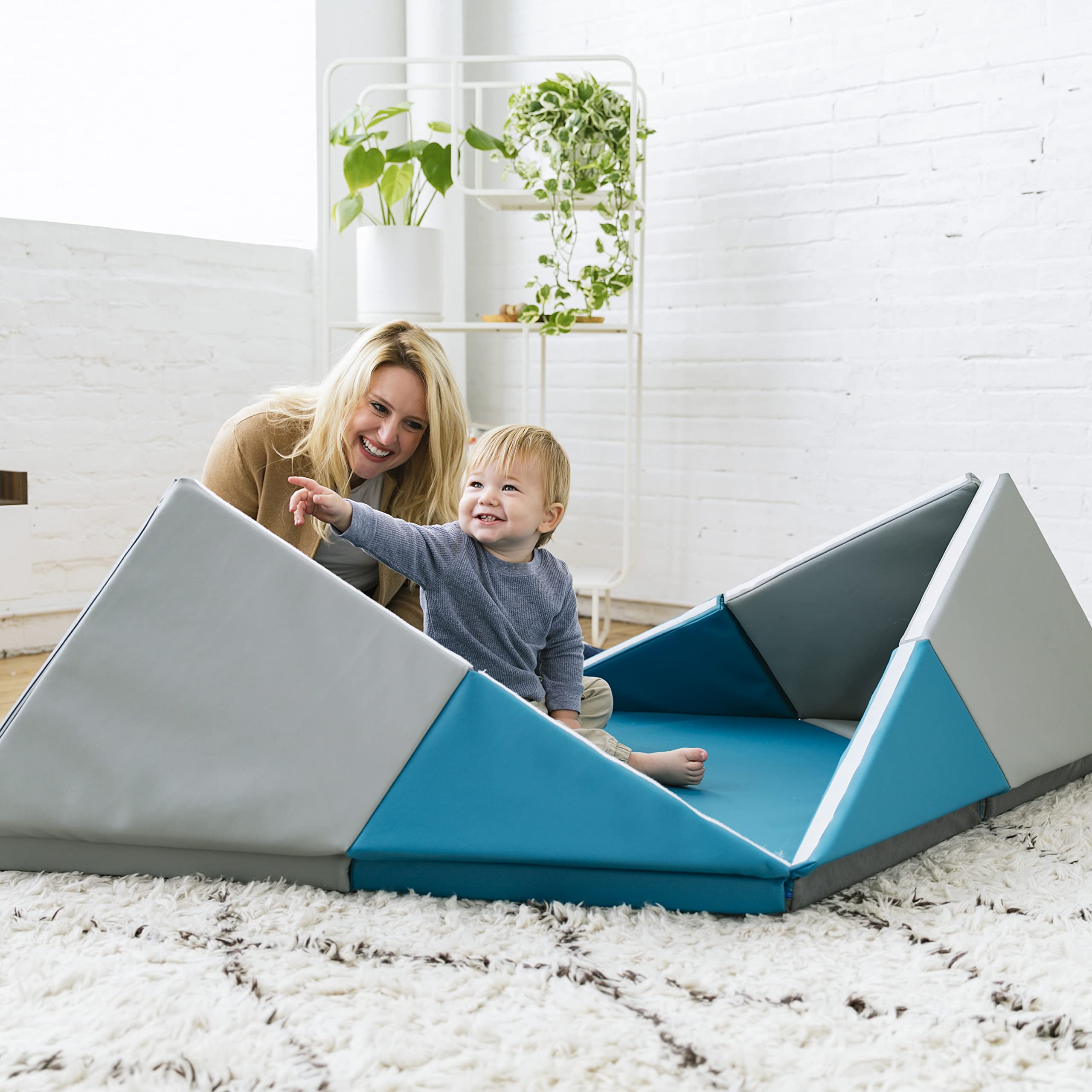 SoftZone Camp Canoe & Tumble Too Folding Playmat for Kids - Non-Slip Nursery Play Mat for Indoor Outdoor Use - Perfect for Camping, Daycare & Home Play Areas