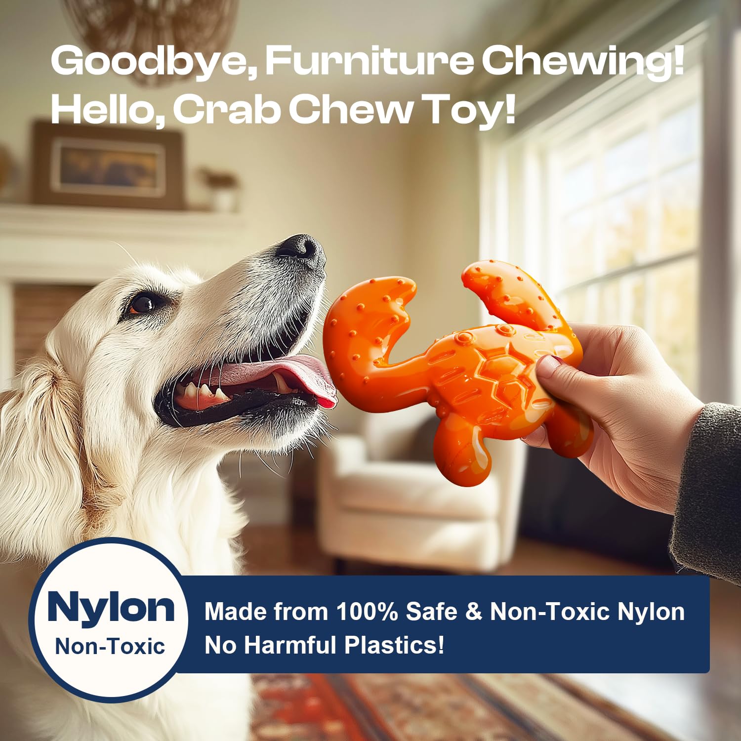 Durable Nylon Dog Chew Toy for Anxiety Relief & Dental Health – Bacon Flavor Tough Chew Bone for Aggressive Chewers, Promotes Stress Relief & Teeth Cleaning – Best for Large Breed Dogs (Perfect for Teething Puppies, Boredom Relief & Crate Training)