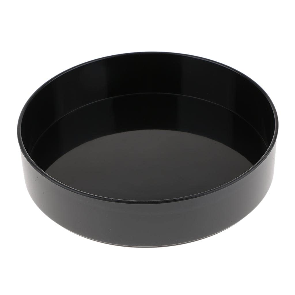 Black Plastic Round Ikebana Suiban Vase - 23cm Bonsai Flower Pot Container for Japanese Floral Arrangement, Zen Decor & Table Centerpiece