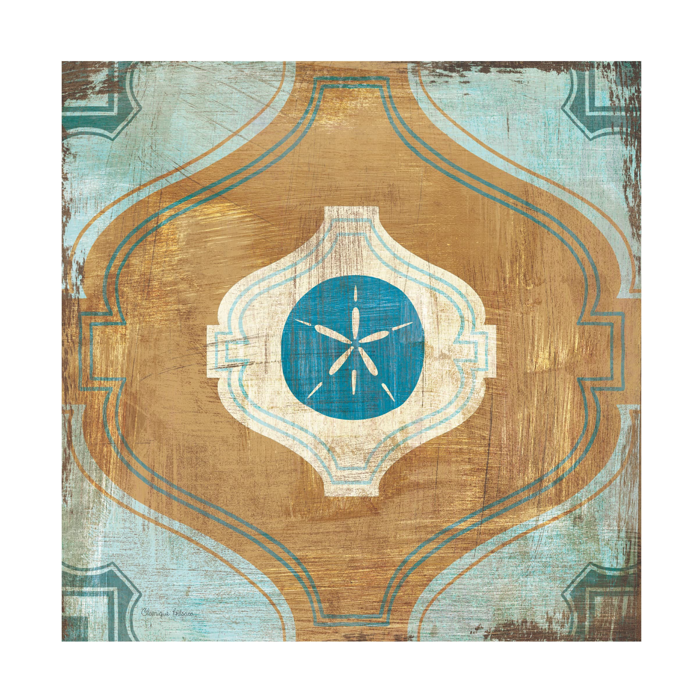 Bohemian Sea Tiles VII Canvas Wall Art Print by Cleonique Hilsaca - Modern Coastal Home Decor for Living Room, Bedroom & Office