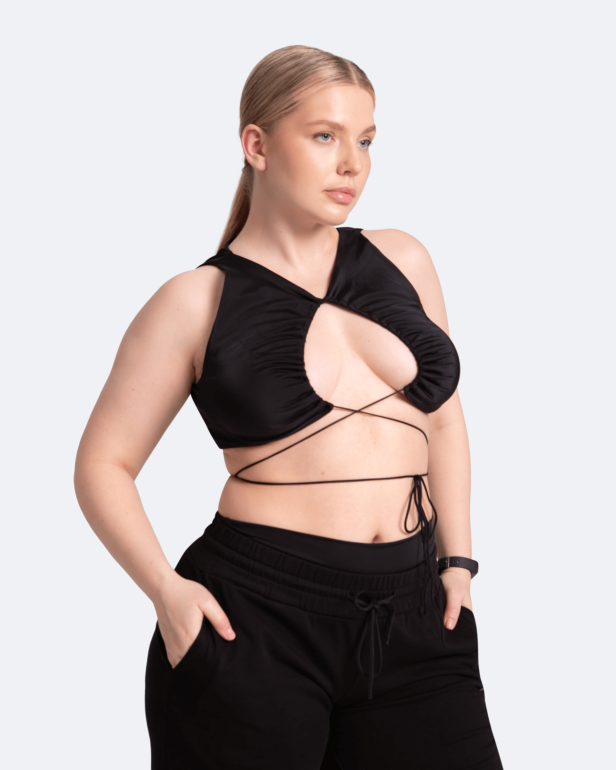 Sexy Front Tie Support Top - Women's Fashion Lace Bralette for Date Night & Special Occasions
