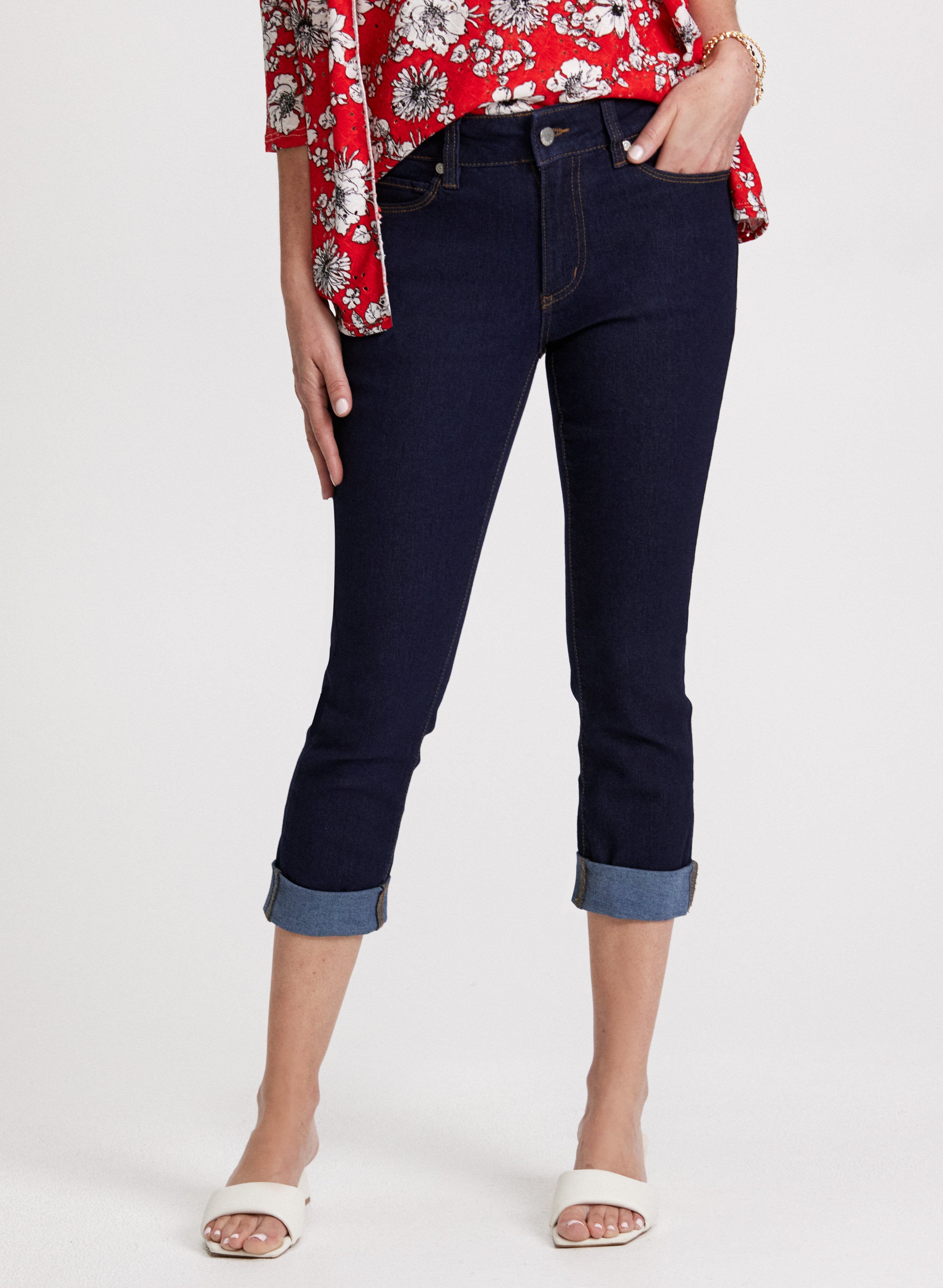 Women's High Waisted Fitted Denim Capris - Stretchy Skinny Ankle Jeans for Casual Wear & Summer Outfits