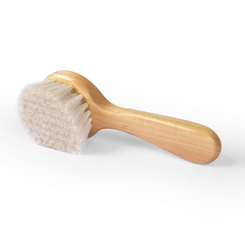 Soft Wool Baby Hair Brush for Newborns - Gentle & Hypoallergenic - Perfect for Cradle Cap & Sensitive Scalp Care - Ideal for Daily Baby Grooming & Massage