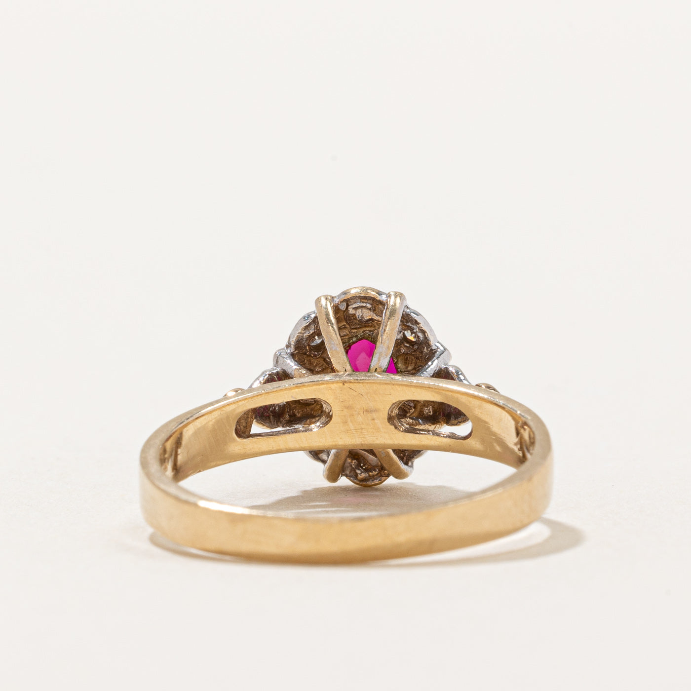 Exquisite 0.50ct Synthetic Ruby & 0.04ct Diamond Ring - Size 7.25 | Elegant Engagement, Anniversary & Gift Jewelry for Women | Perfect for Weddings, Date Nights & Special Occasions