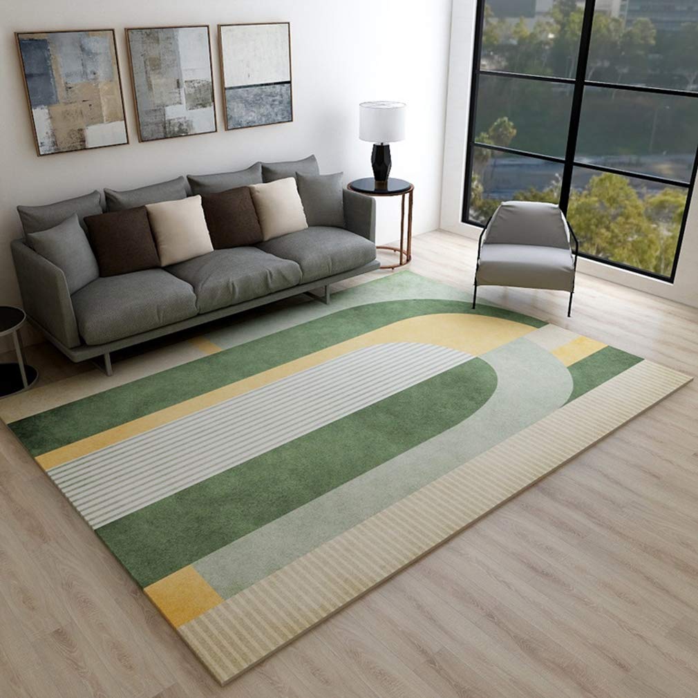 Soft Abstract Art Area Rug - 4'x6' Non-Slip Fleece Carpet for Living Room, Bedroom, Nursery | Modern Nordic Indoor Outdoor Runner for Kids Crawling & Home Decor