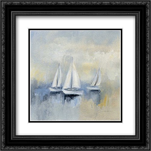 Silvia Vassileva 'Morning Sail II' 15x15 Black Ornate Framed Double Matted Museum Art Print - Perfect for Living Room, Bedroom & Office Wall Decor