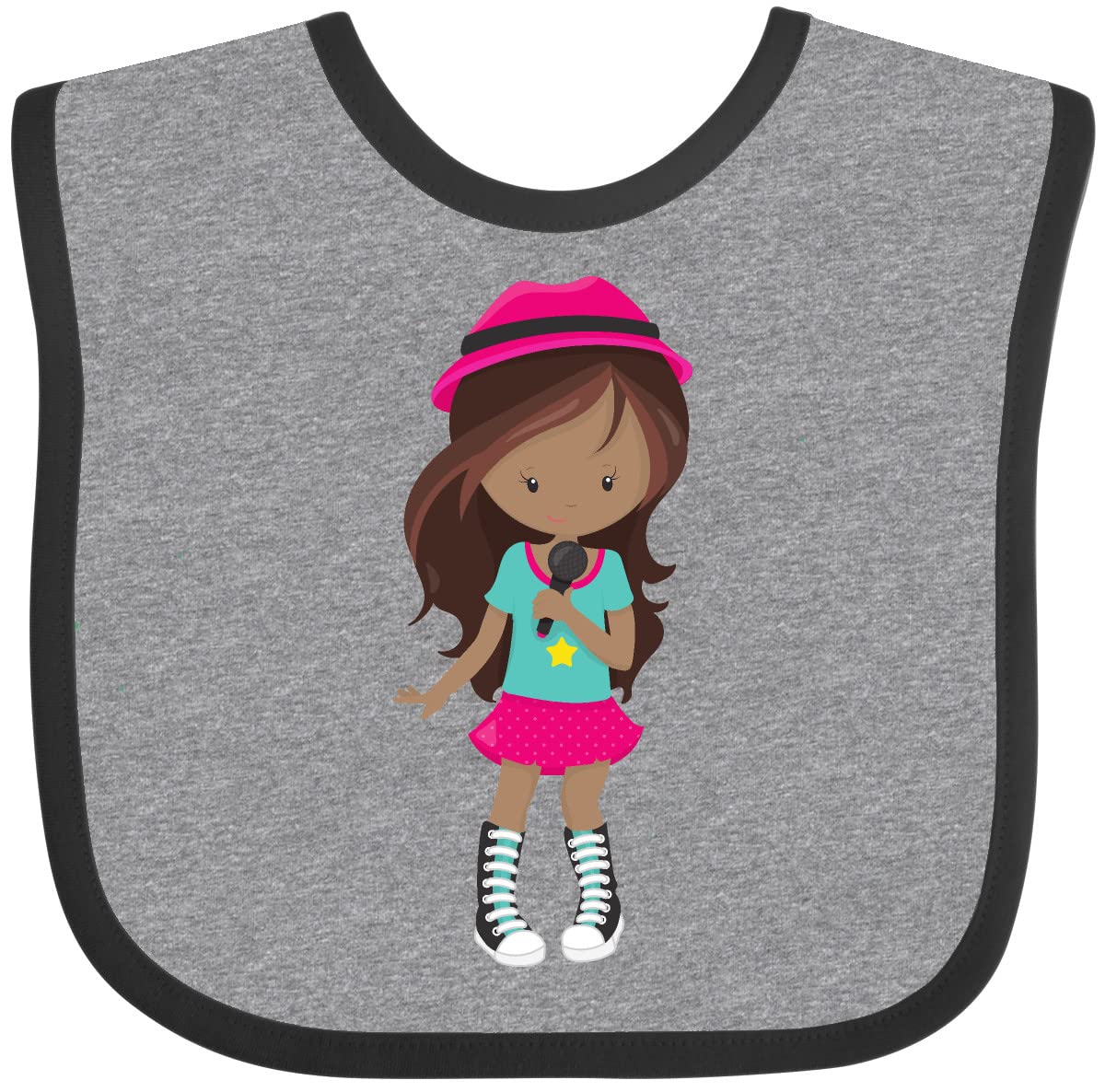 Inktastic African American Girl Rock Band Singer Baby Bib - Soft & Absorbent for Infants - Perfect for Feeding, Messy Meals & Photo Shoots