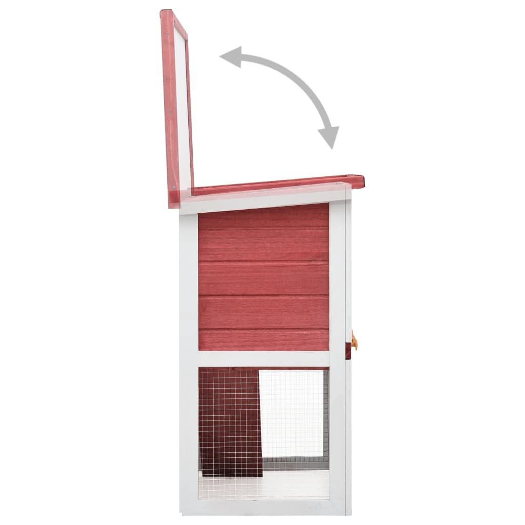 Premium Outdoor Rabbit Hutch with 1 Door - Durable Red Wood Construction - Perfect for Backyard, Garden, or Patio Rabbit Housing