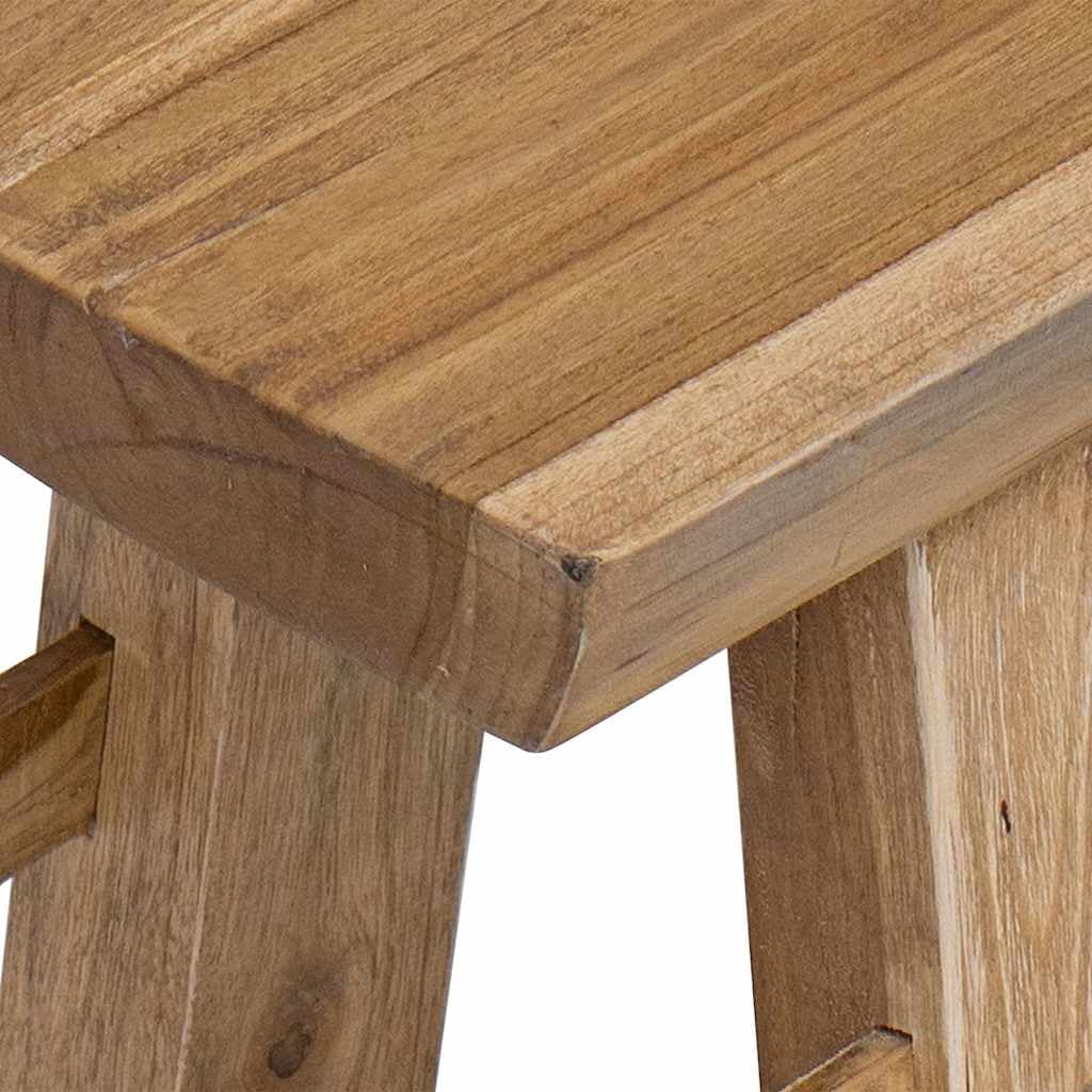 Handmade Rustic Farmhouse Storage Bench with Mixed Recycled Wood and Solid Teak - 39.4