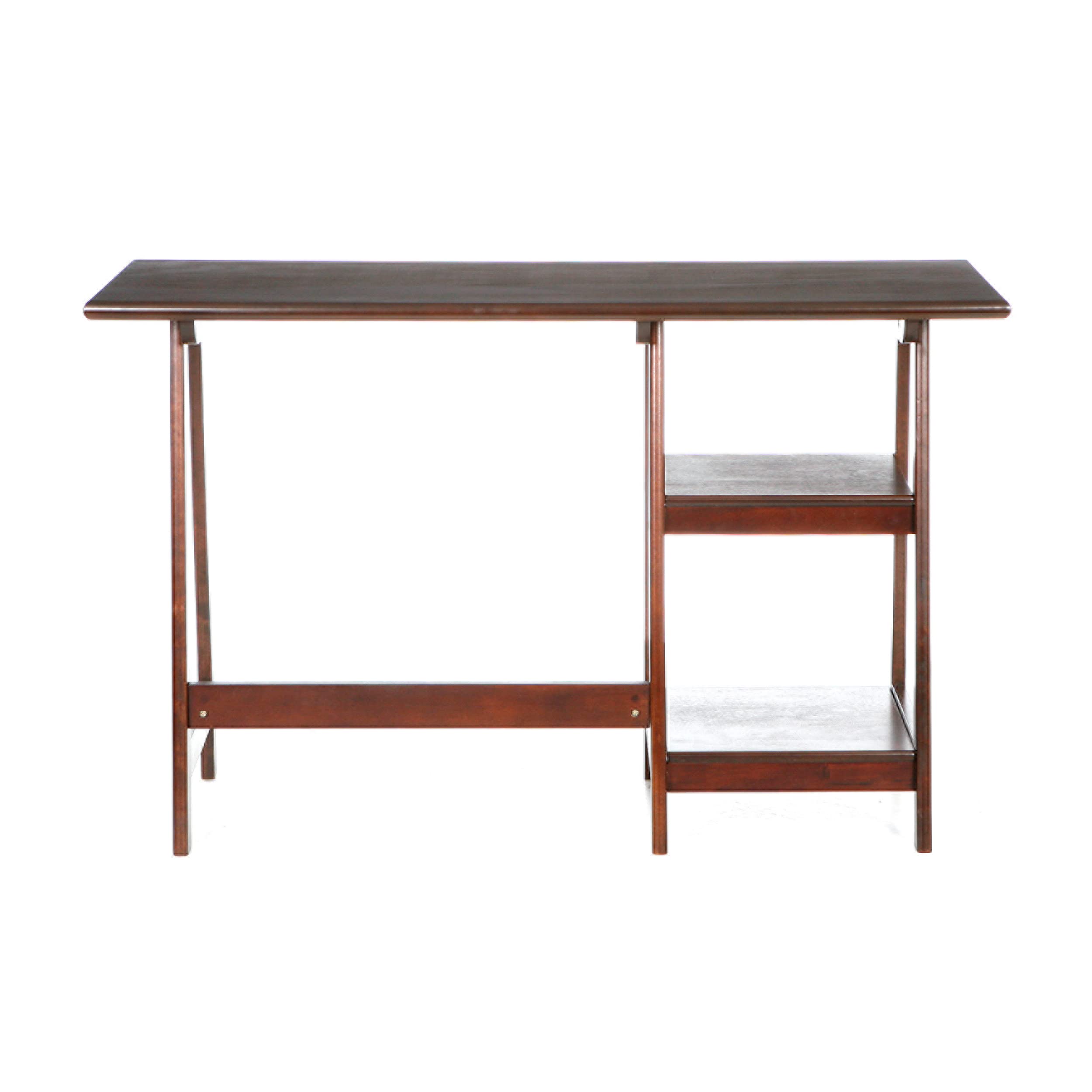 SEI Furniture Langston Spacious A-Frame 2-Shelf Writing Desk in Espresso - Perfect for Home Office, Study Room & Small Spaces