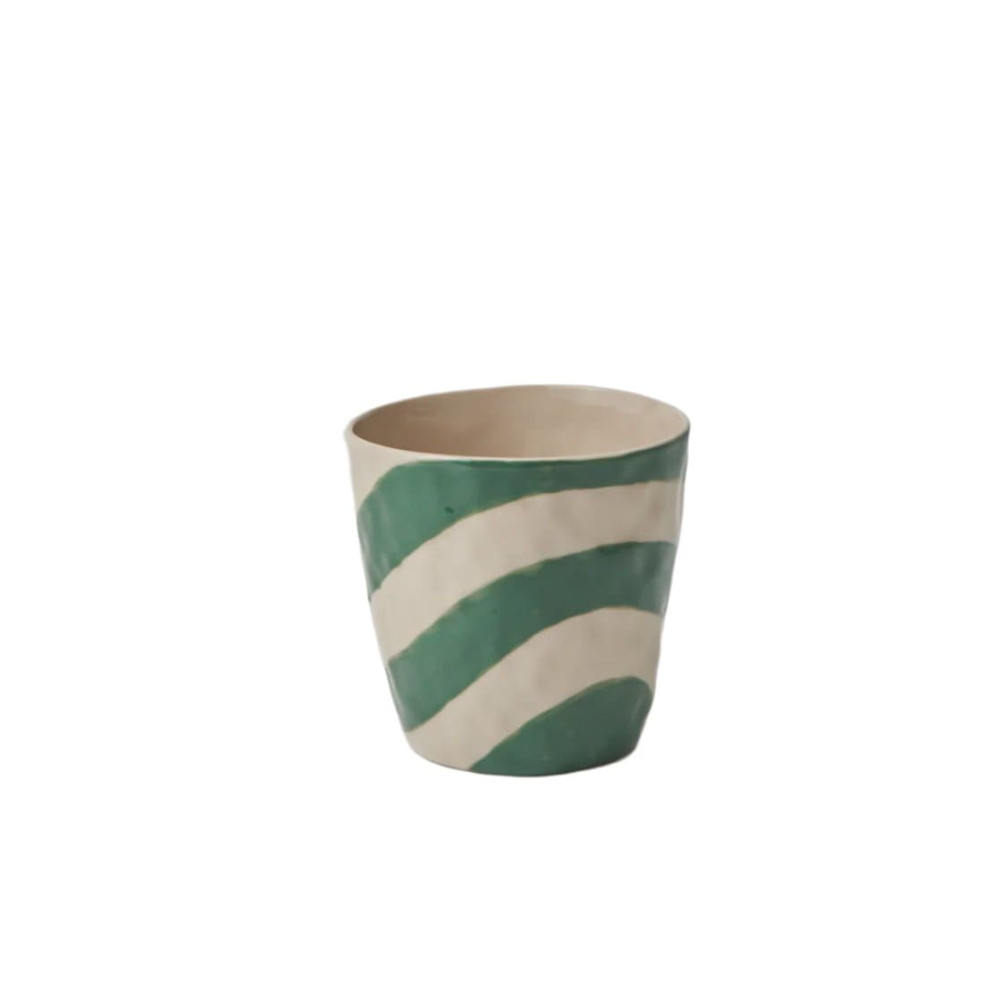 Premium Cabana Stripe Green Tumbler - 20oz Insulated Stainless Steel Water Bottle with Straw Lid & Leakproof Design - Perfect for Beach, Pool, Gym & Outdoor Activities