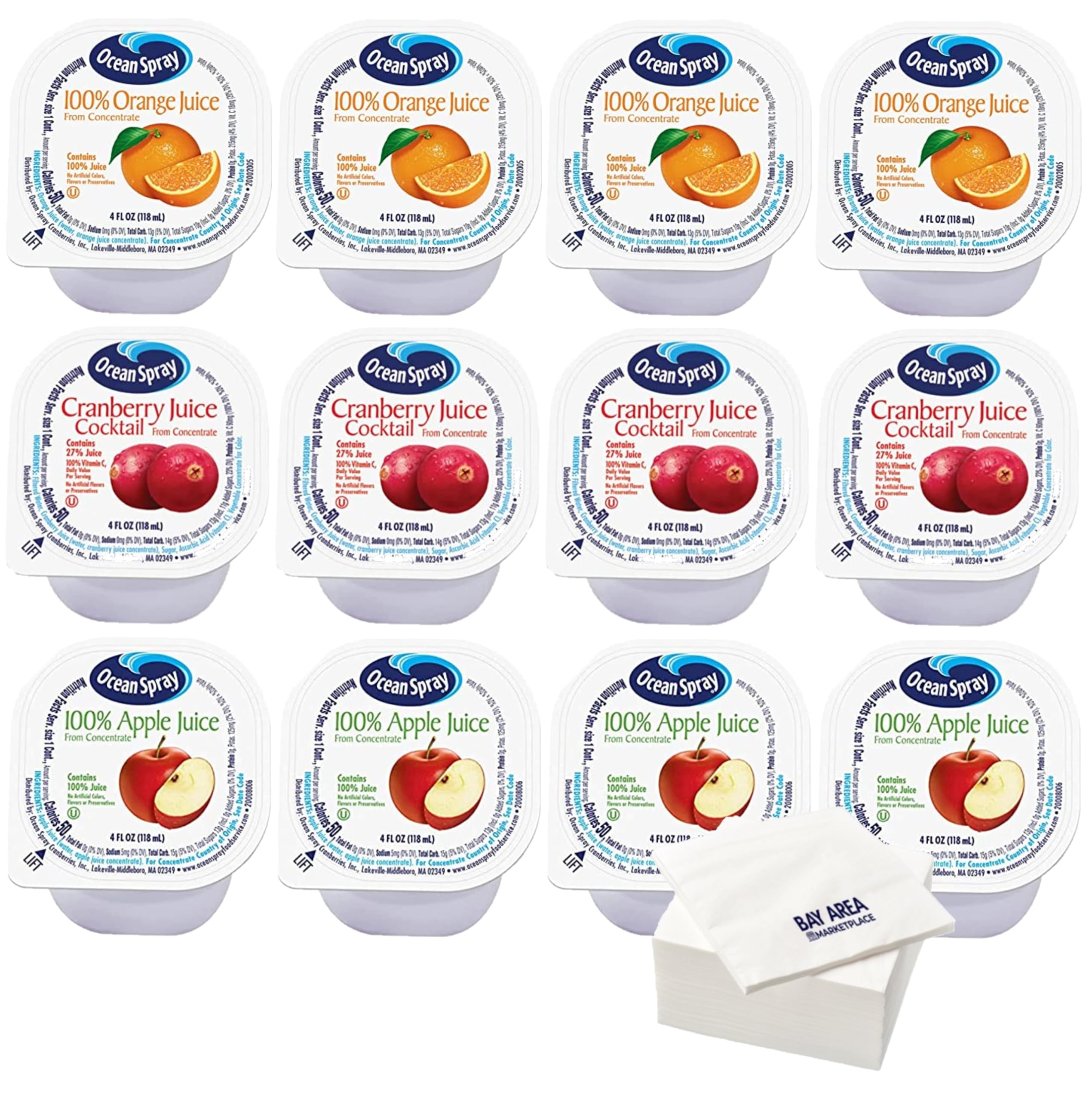 Ocean Spray Fruit Juice Cups - 12 Count Variety Pack | Cranberry, Grapefruit & Apple Juice | Healthy Snacks for Kids, Lunch Boxes & On-the-Go