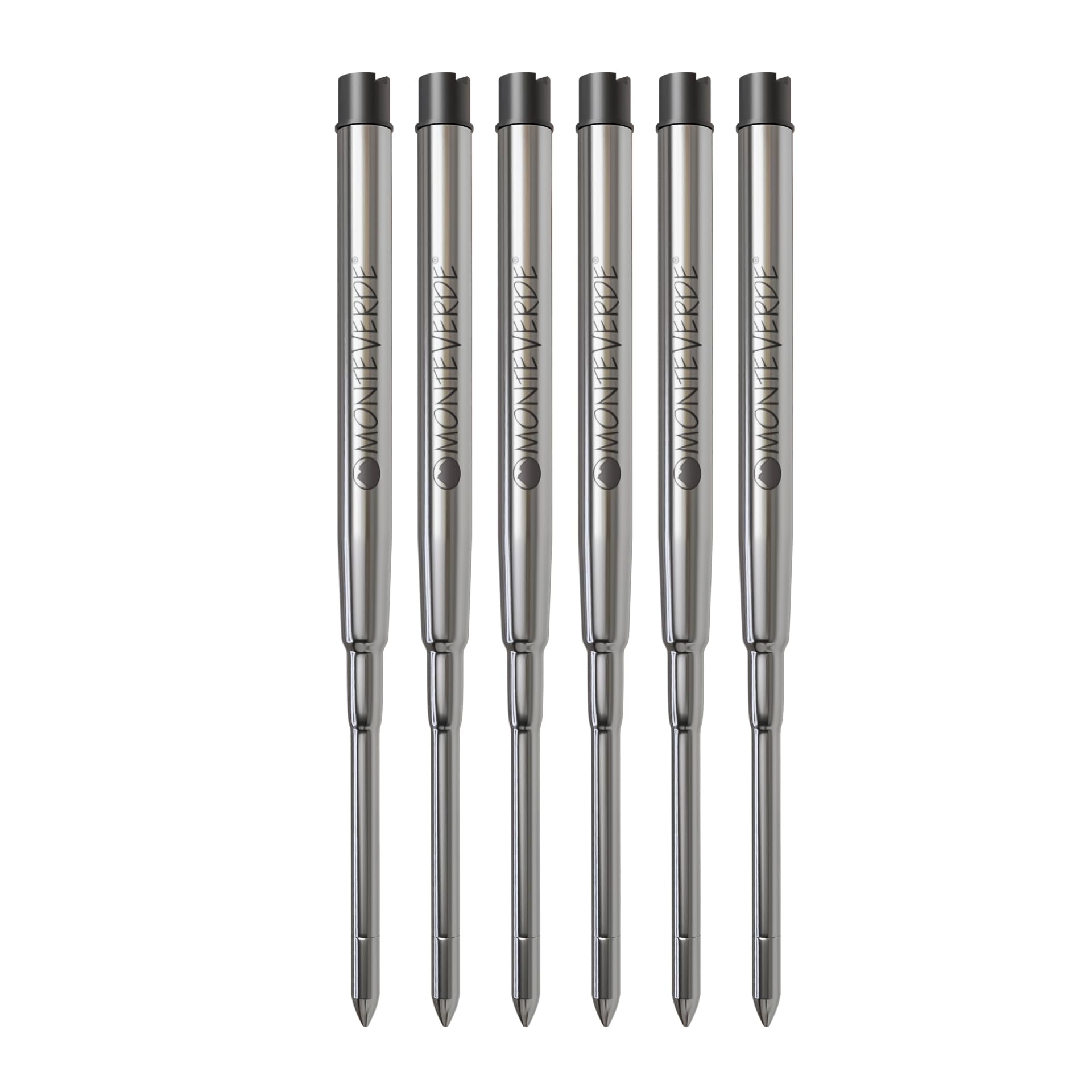 Monteverde Capless Gel Refill for Sheaffer Ballpoint Pens - Fine Point, Black Ink, 6-Pack (S423BK) | Smooth Writing for Office, School & Daily Use