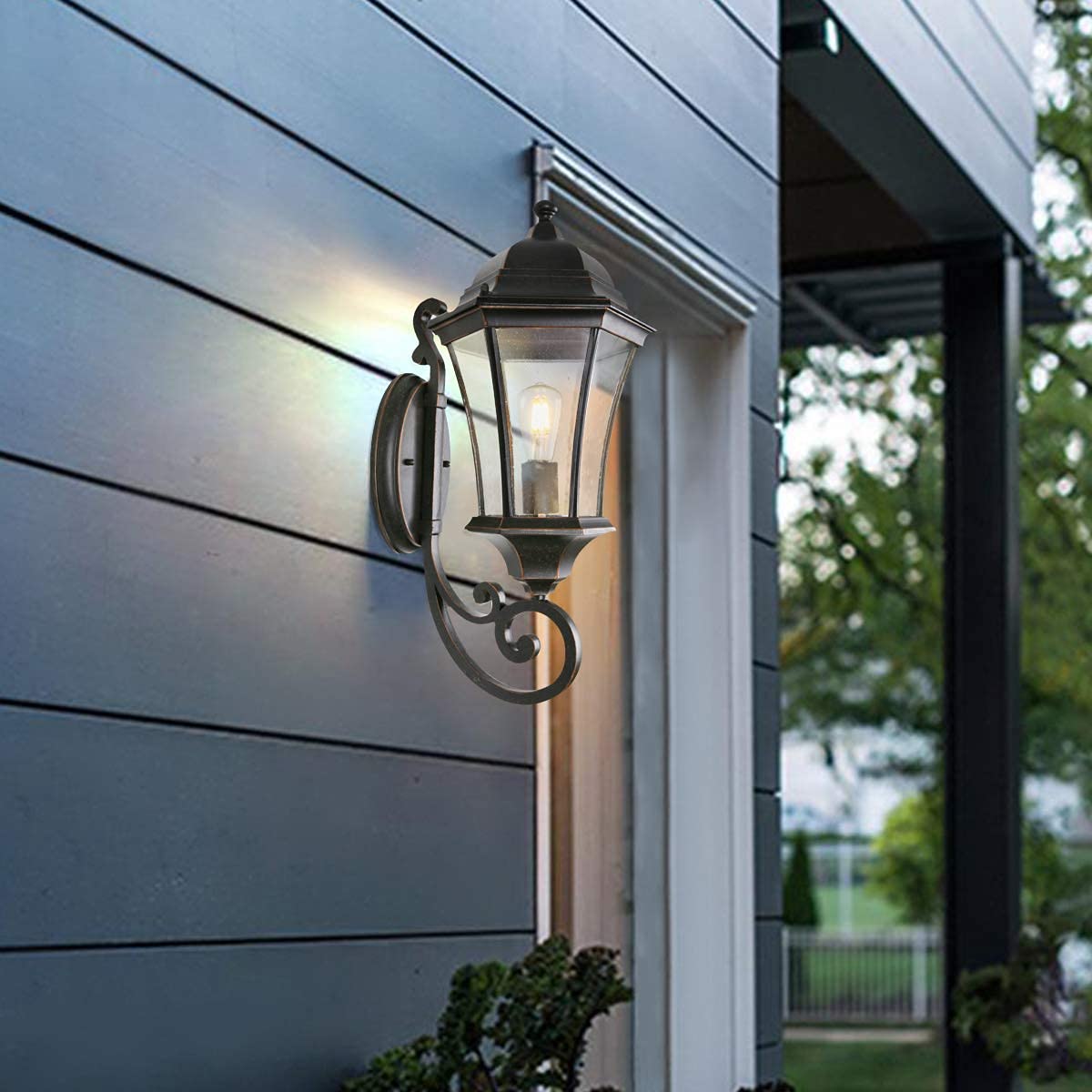 Outdoor Wall Light Fixture with 2 Post Mounts - LM4610-M-2P - Durable Weatherproof Exterior Lighting for Patio, Garden & Driveway