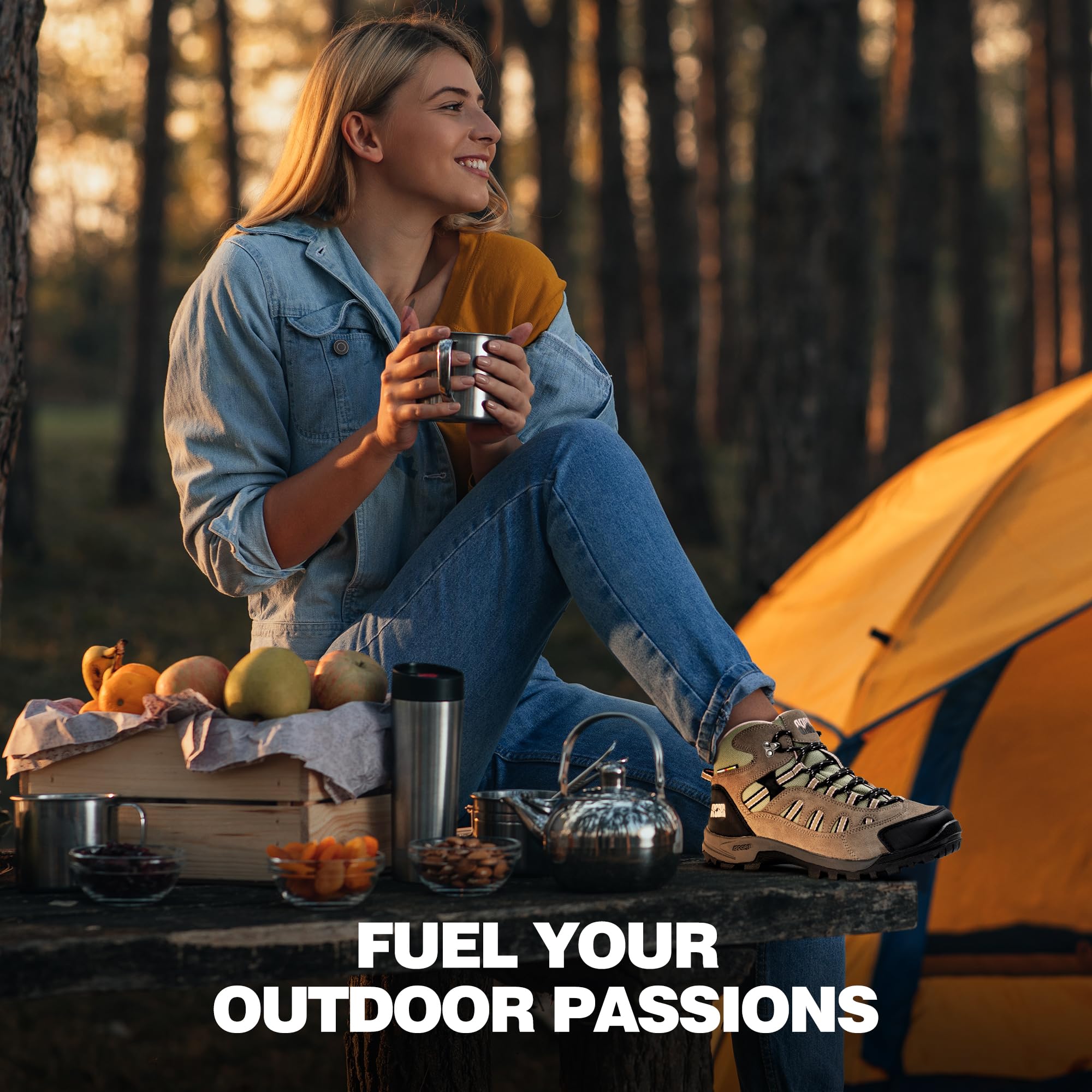 Women's Waterproof Lightweight Hiking Boots - Ankle Support Breathable Non-Slip Outdoor Shoes for Backpacking & Trail Walking | Perfect for Hiking, Camping & Mountain Adventures