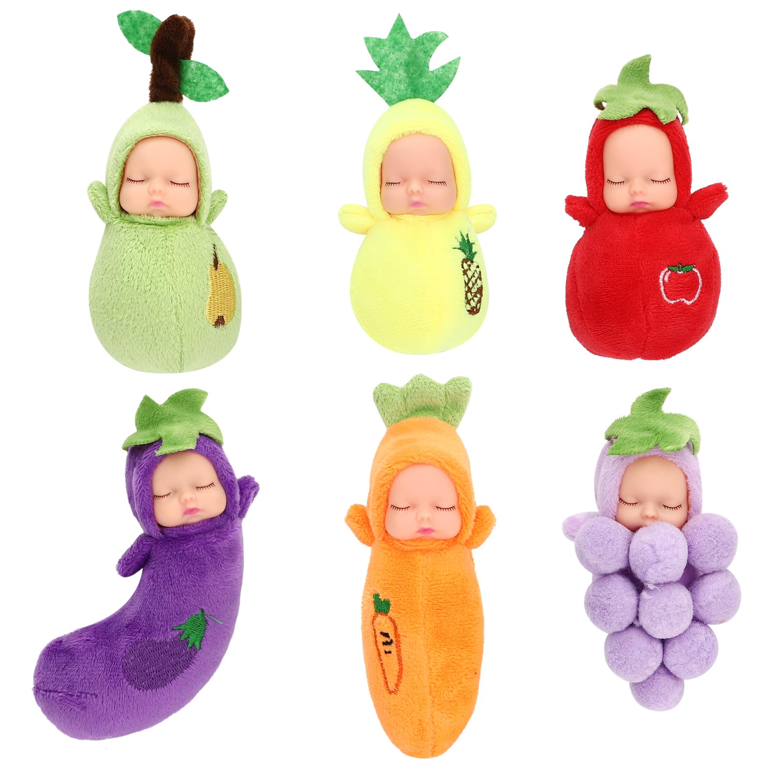 ONEST 6-Piece 4 Inch Mini Baby Doll Set with Clothes & Accessories - Perfect for Dollhouse Play, Collecting, and Gift Giving