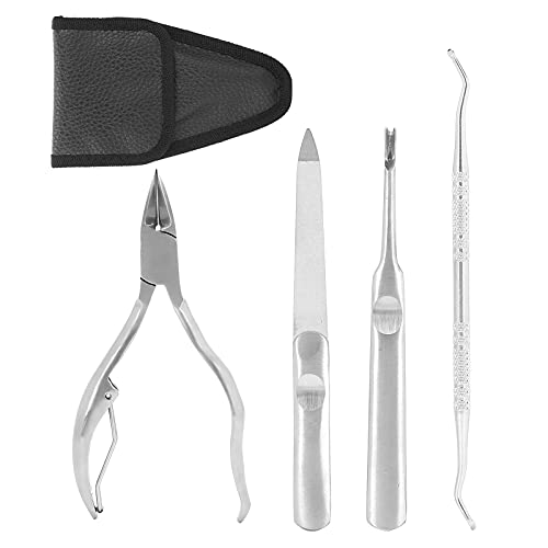 Professional Podiatrist Nail Scissors Set - Olecranon Nail Clippers & Toenail Scissors for Thick & Ingrown Nails - Premium Pedicure Kit with Cuticle Remover for Men & Women - Perfect for Home Pedicures, Salon Use & Diabetic Foot Care