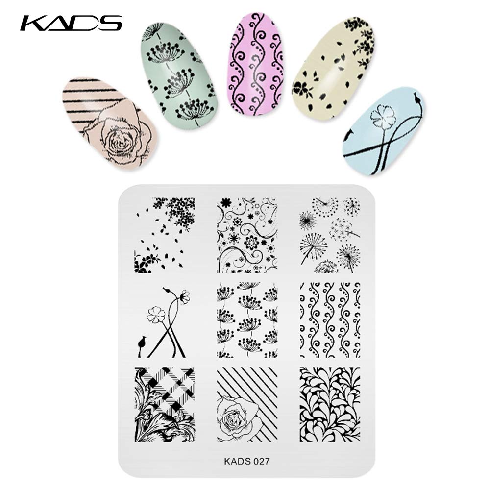 6 Pcs Nail Art Stamping Plates Set - Floral Butterfly Bunny Designs for DIY Manicure & Nail Decoration | Includes 1 Polish Stamper | Perfect for Home Salon, Parties & Gifts