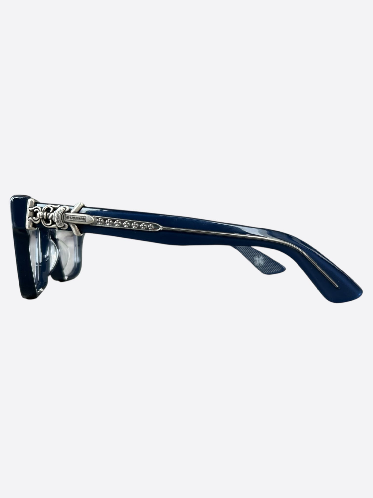 Chrome Hearts Blue & Silver Vagillionaire 2 Sunglasses - Luxury Designer Shades for Men & Women - Perfect for Fashion, Beach & Outdoor Activities