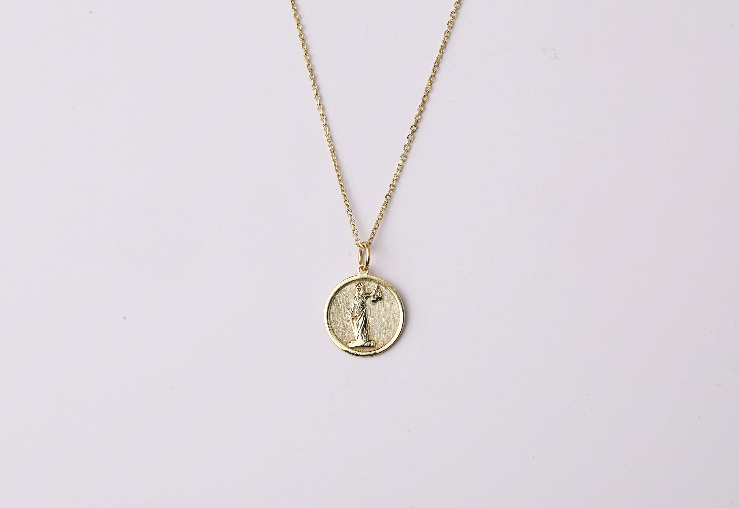 14K Gold Lady Justice Necklace - Personalized Lawyer Pendant for Graduation, Attorney Gift, Legal Jewelry for Women | Perfect for Courtroom Wear, Law School Graduation & Professional Gifts