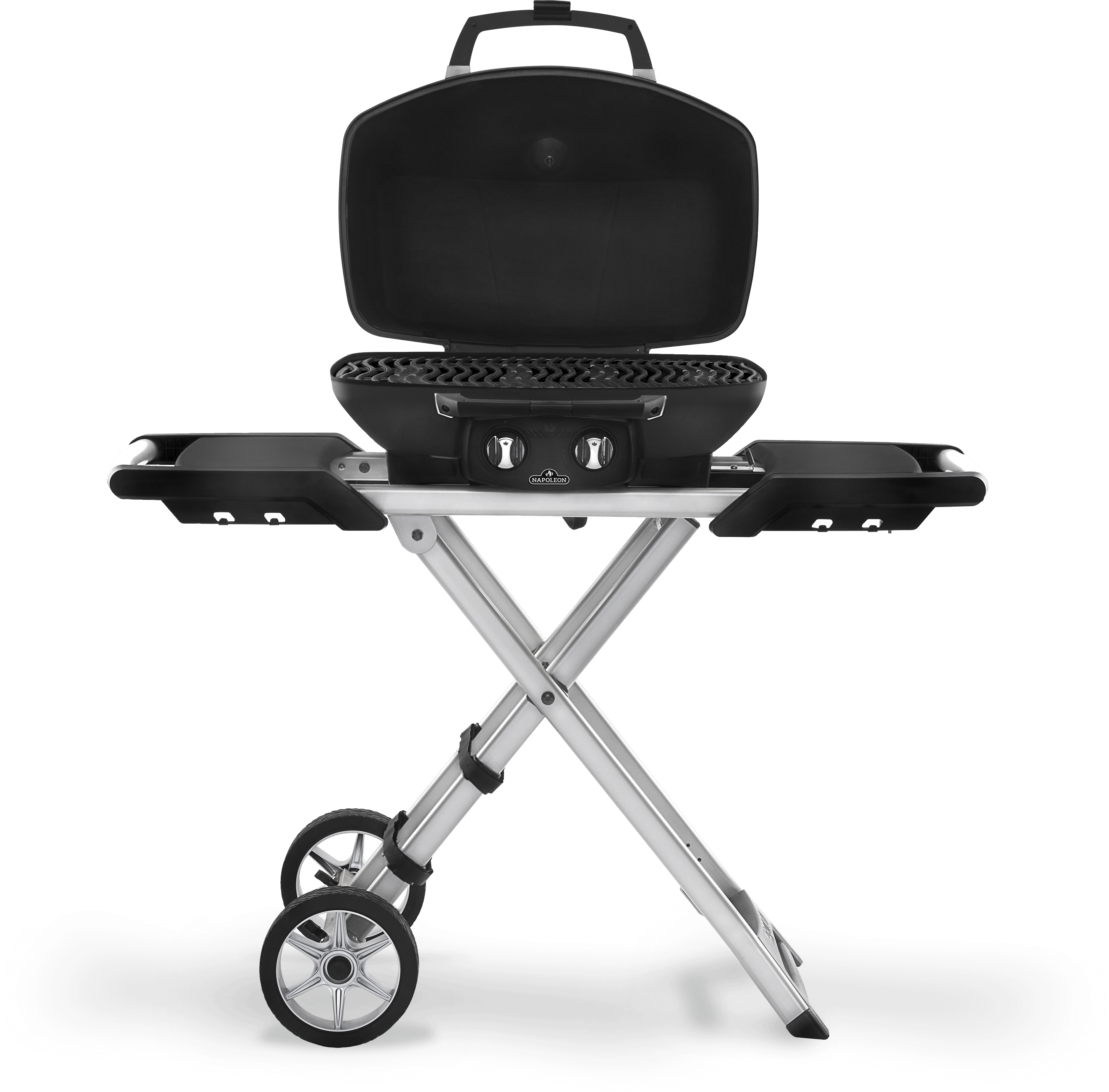 Napoleon TravelQ PRO 285X Portable Gas Grill - Compact Propane BBQ with Scissor Cart, Perfect for Camping, Tailgating & Outdoor Cooking (Black)