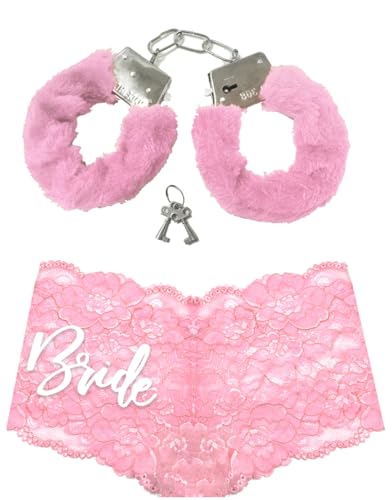 2 Piece Set - Pink Glam Bride Handcuffs