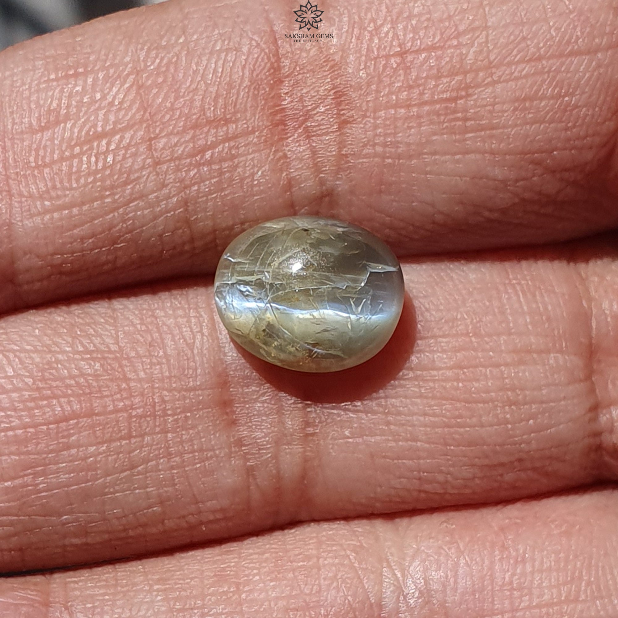 Natural Untreated Chrysoberyl Cat's Eye Gemstone Cabochon - Oval Shape for Jewelry Making (Rings, Pendants & Earrings) - Unheated Healing Stone for Energy Balance & Protection