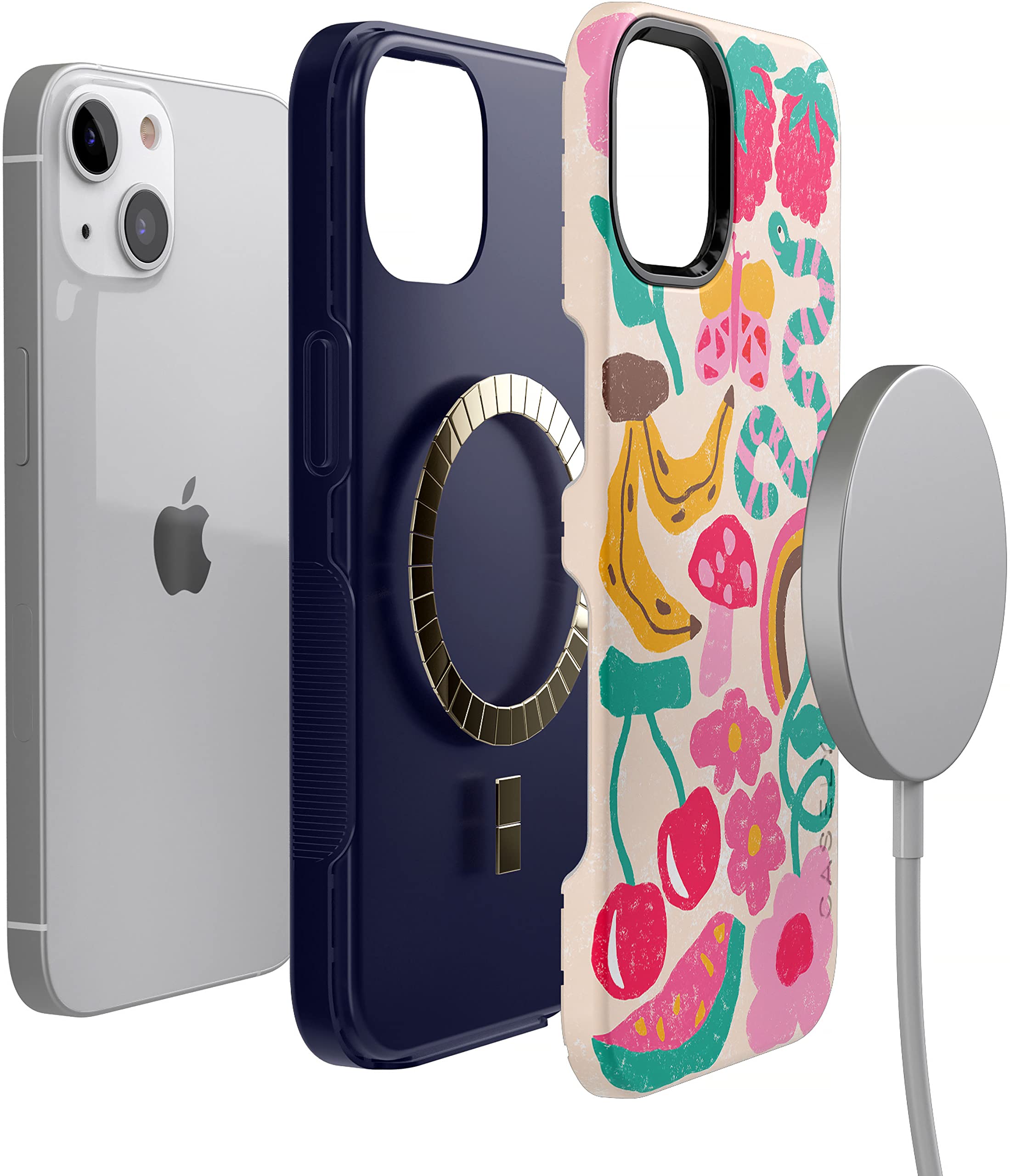 Casely iPhone 13 Case with MagSafe - Crayola Doodle Bug Crayon Design Protective Cover | Perfect for Artists, Students & Creative Professionals | Durable Slim Fit Case for Everyday Use & Gift Giving