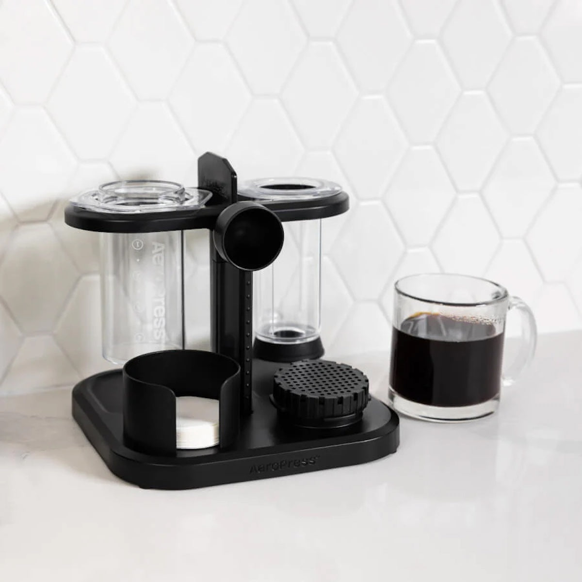 Aeropress Coffee Maker Organizer Stand - Compact & Durable Storage for Aeropress Accessories - Perfect for Home, Office, and Travel Coffee Brewing