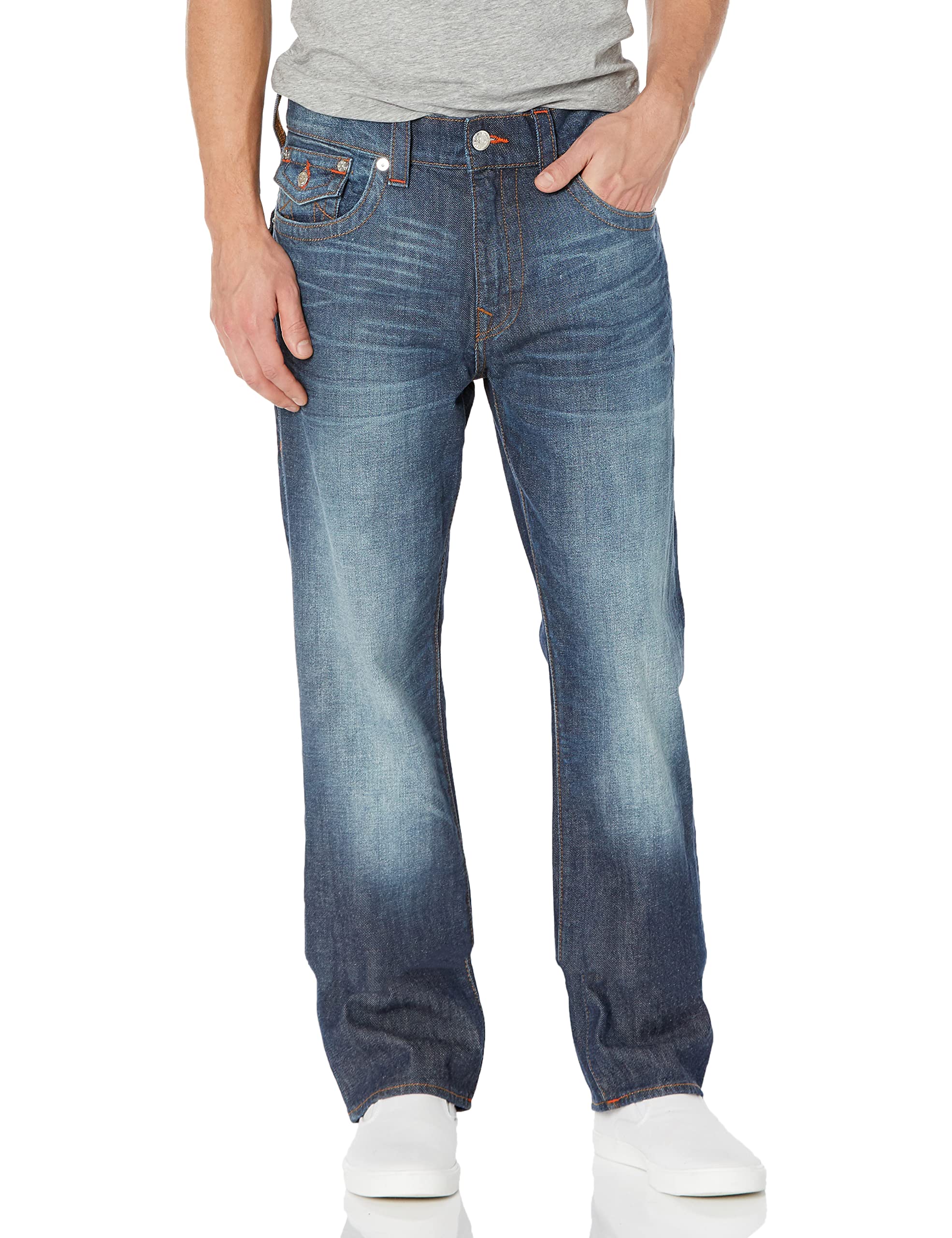 True Religion Men's Ricky Straight Leg Jean - Classic Fit, Premium Denim for Casual & Business Wear | Perfect for Everyday Outfits & Office Looks