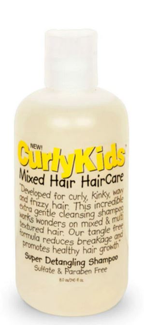 Curlykids Super Detangle Shampoo 8 oz - Gentle Moisturizing Hair Wash for Kids with Curly Hair - Perfect for Daily Use & Post-Swim Care