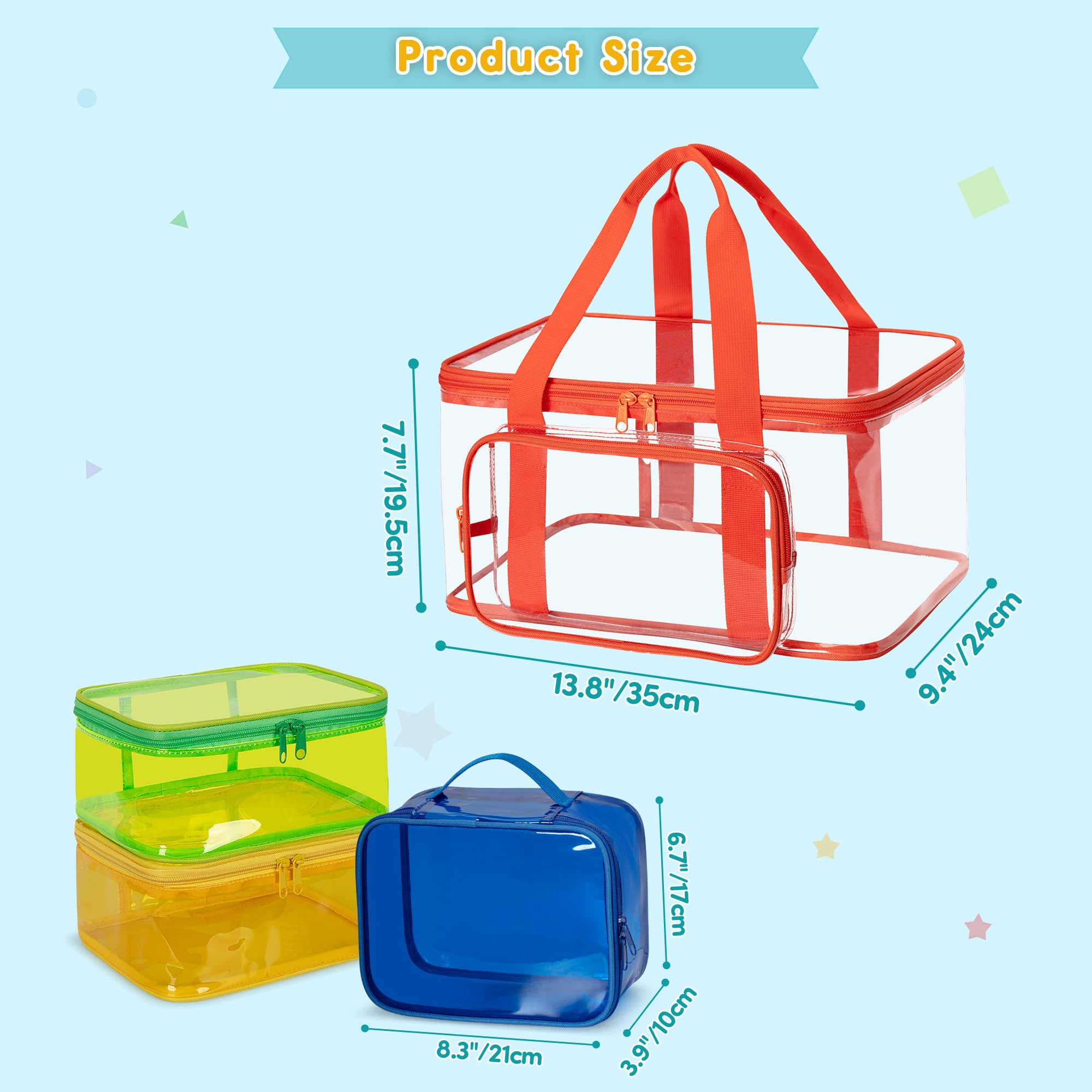 4PCS Magnetic Building Tiles Storage Bags - Clear PVC Toy Organizer for Magnetic Blocks, Board Games & Travel | Durable Carry Case for Kids Toys, STEM Learning & Home Organization