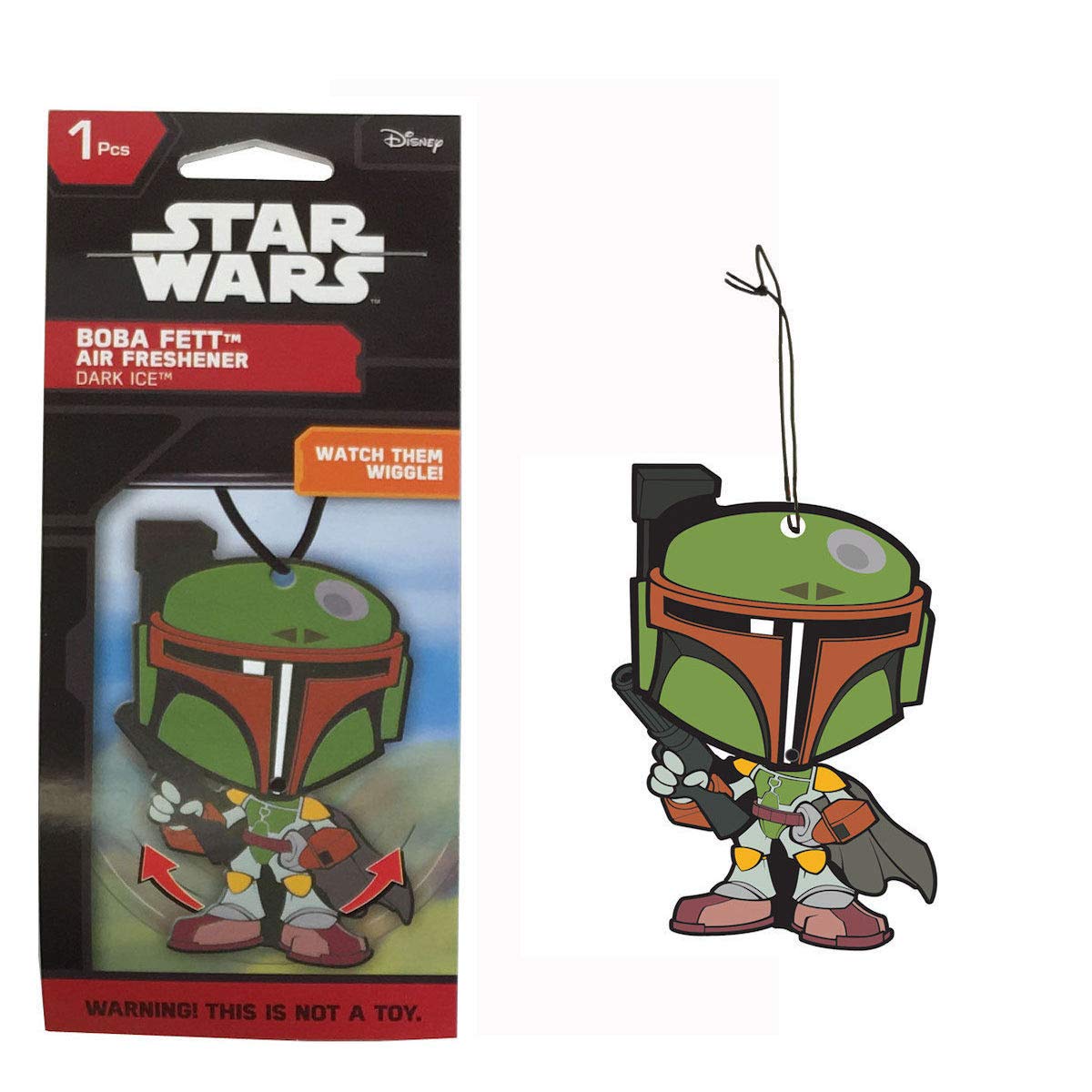 Star Wars Boba Fett Car Air Freshener Wiggler (3 Pack) - Officially Licensed Boba Fett Hanging Car Decor for Star Wars Fans - Perfect for Cars, Trucks & SUVs