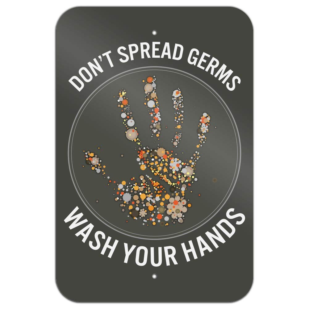GRAPHICS & MORE - 'Don't Spread Germs Wash Your Hands' Sign for Home, Office & Business - Perfect for Bathrooms, Kitchens & Public Spaces