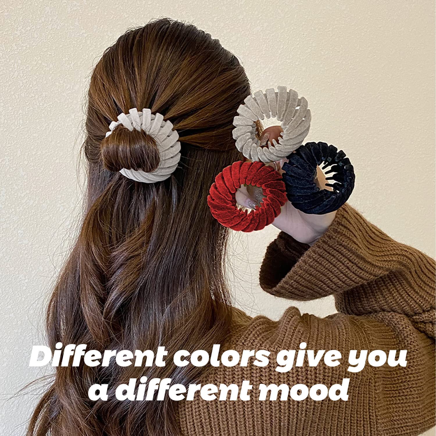 6PCS Women's Bird Nest Hair Clips Set - Velvet Ponytail Holders & Bun Makers (Multicolor) - Perfect for Updos, Braids, and Everyday Hairstyles