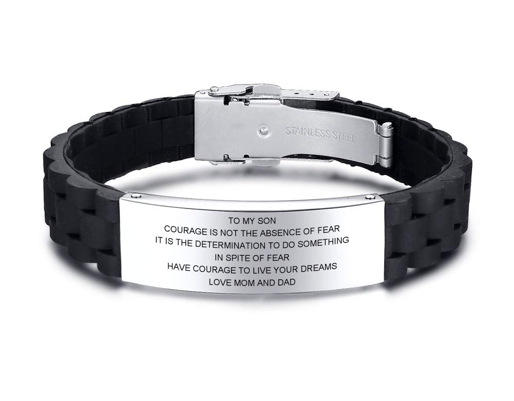 Stainless Steel Love Bracelet for Son - Graduation Birthday Gift