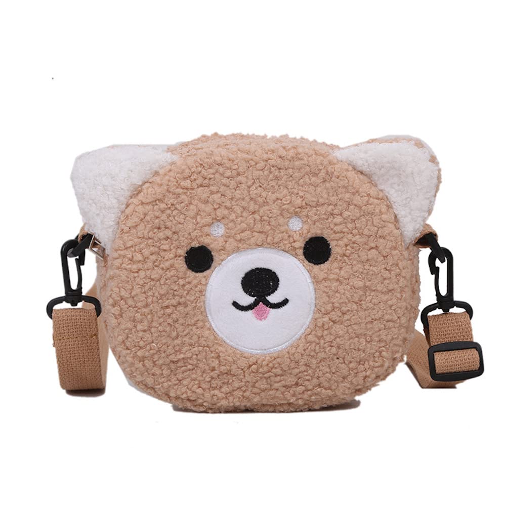 Kawaii Cat Plushie Crossbody Bag - Fluffy Lamb Like Purse for Casual Outings