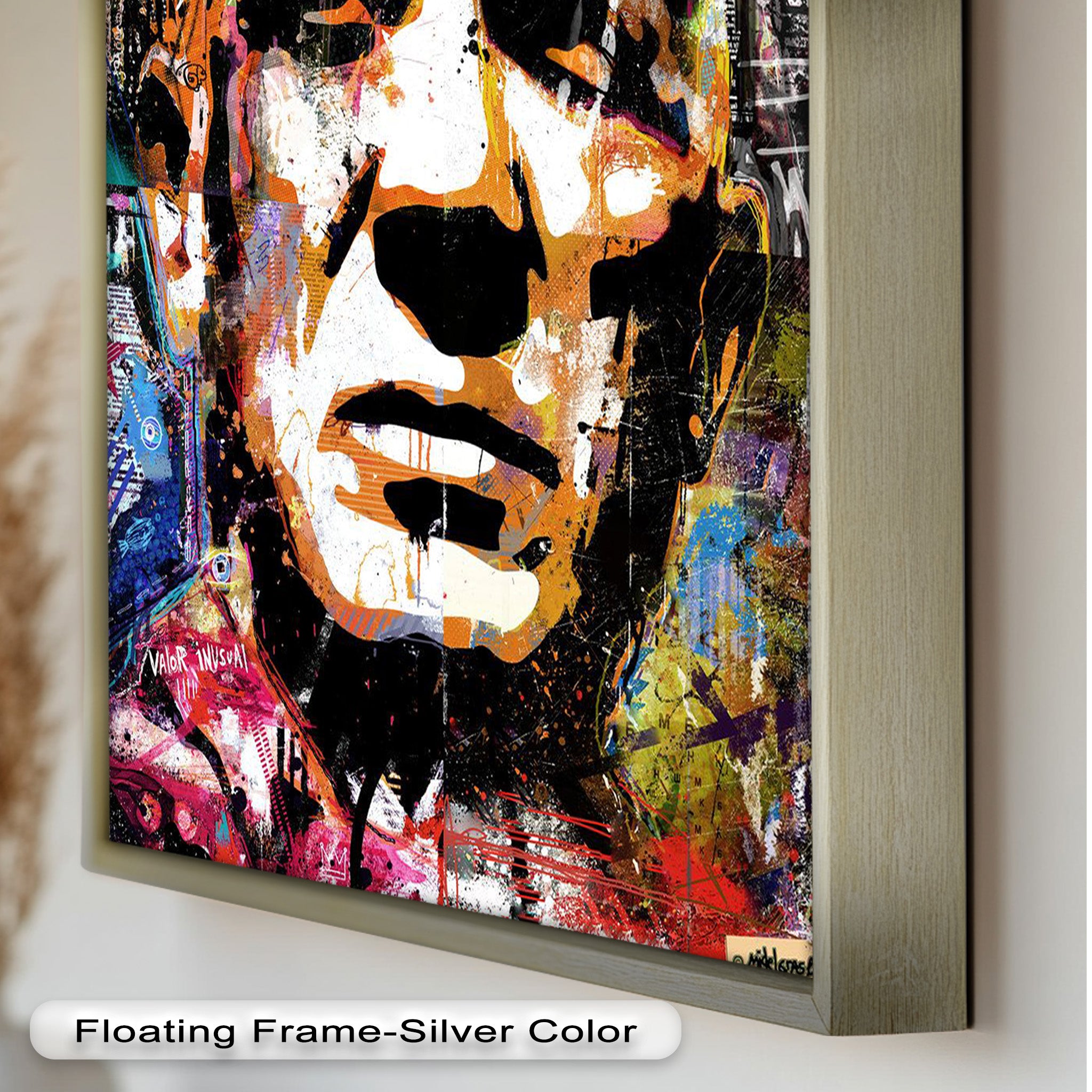 Abstract Urban Face Portrait Wall Art - Modern Pop Art Oil Painting for Living Room, Bedroom & Office Decor