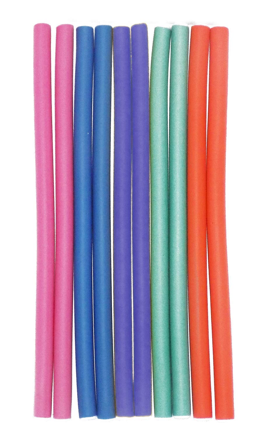 SIYAA 10Pcs Soft Foam Hair Roller Set - Flexi Rods Curlers for Women & Girls, Multicolor (Pack of 1) | Perfect for Beach Waves, Overnight Curls & Salon-Style Styling at Home