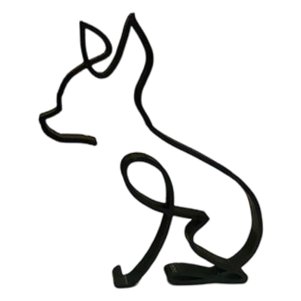 Gazechimp Abstract Metal Dog and Cat Sculpture - Handcrafted Iron Animal Figurine Collectible for Home Decor, 5.6x4.5 Inches - Perfect for Living Room, Study, or Office Desk Decoration