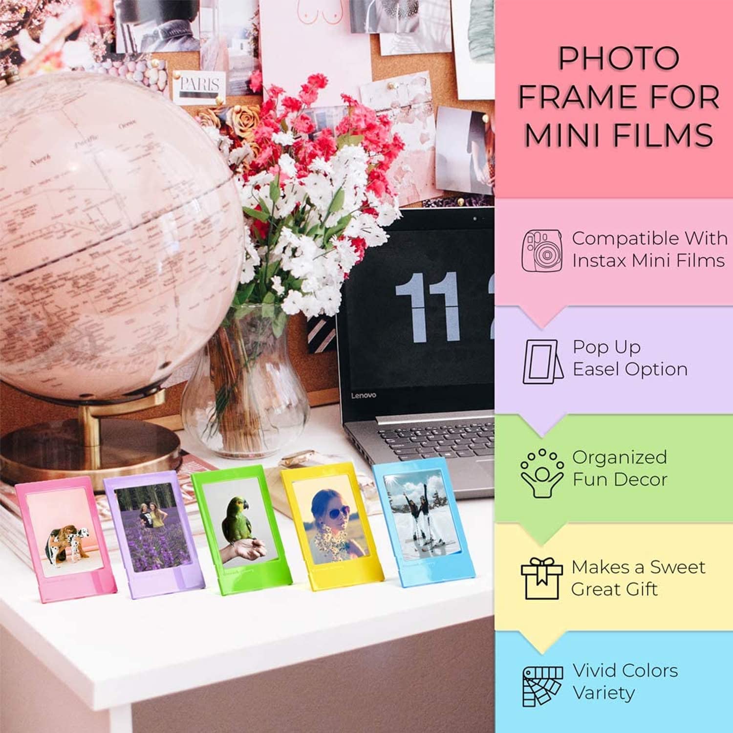 Fujifilm Instax Mini 11 Instant Camera Bundle with Twin Pack Film, Hanging Frames, Plastic Frames, Case & Close-Up Filters - Blush Pink | Perfect for Parties, Travel & DIY Photo Gifts