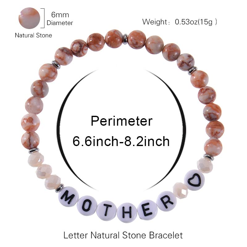 Grandmother & Granddaughter Bracelet Set - Natural Stone Jewelry Gift for Women | Thoughtful Present from Grandma, Birthday & Anniversary Keepsake