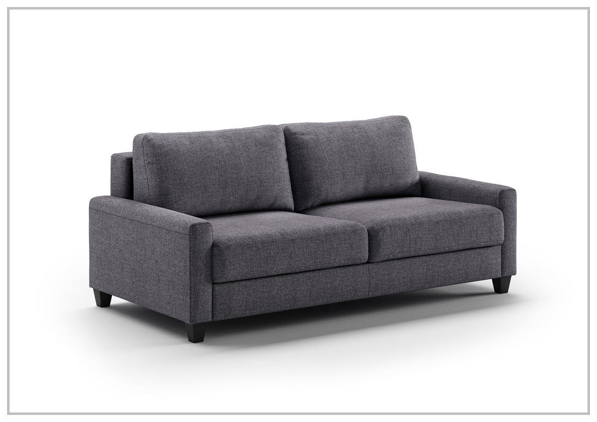 Luonto Nico Fabric Sleeper Sofa - Convertible Bed with Walnut or Chrome Legs - Full, Queen & King Size Options - Perfect for Small Spaces, Guest Rooms & Apartments