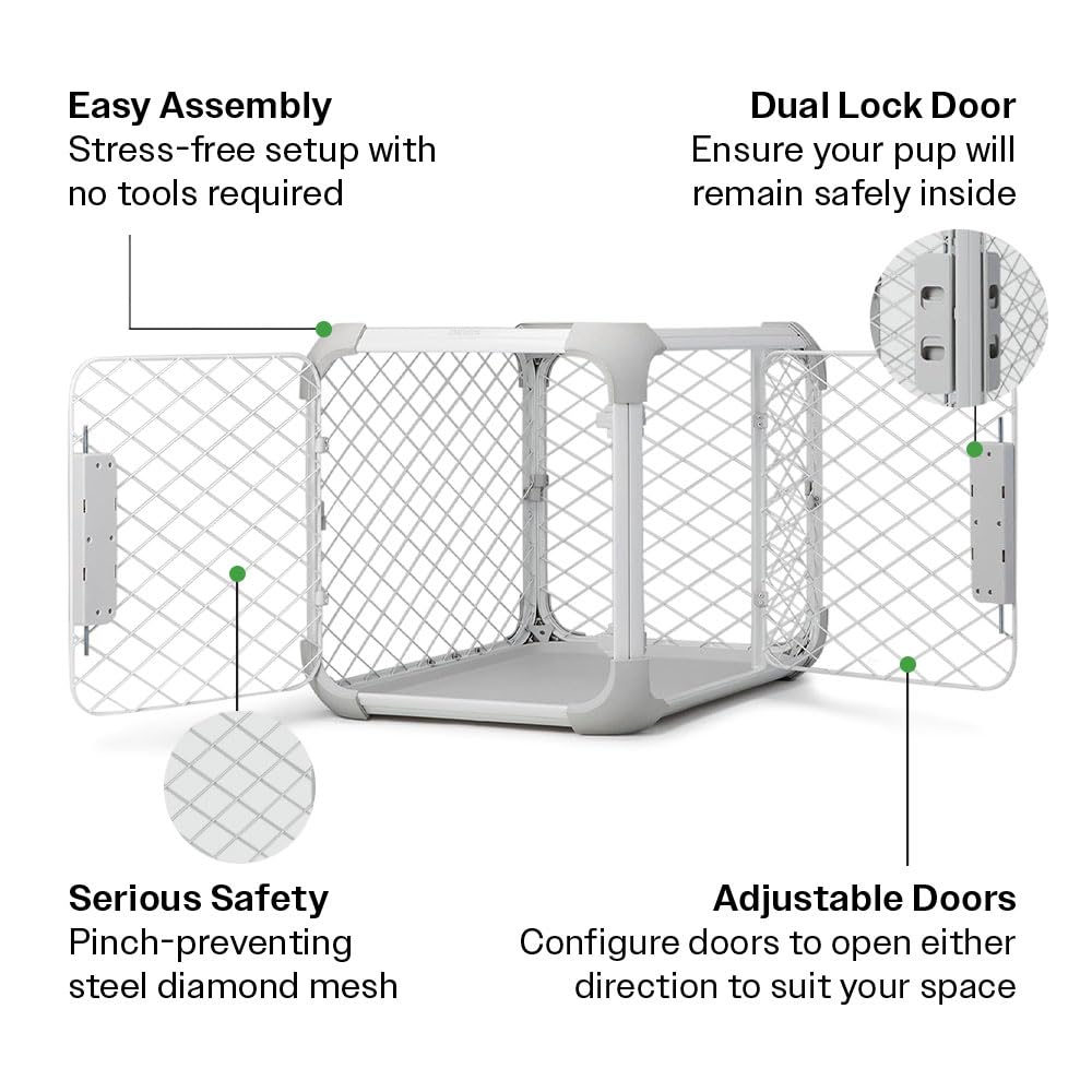 DIGGS Evolv Slim & Durable Dog Crate with Removable Ceiling Panel - Modular Design Pet Kennel for Small Dogs (Ash) - Perfect for Home, Travel & Vet Visits