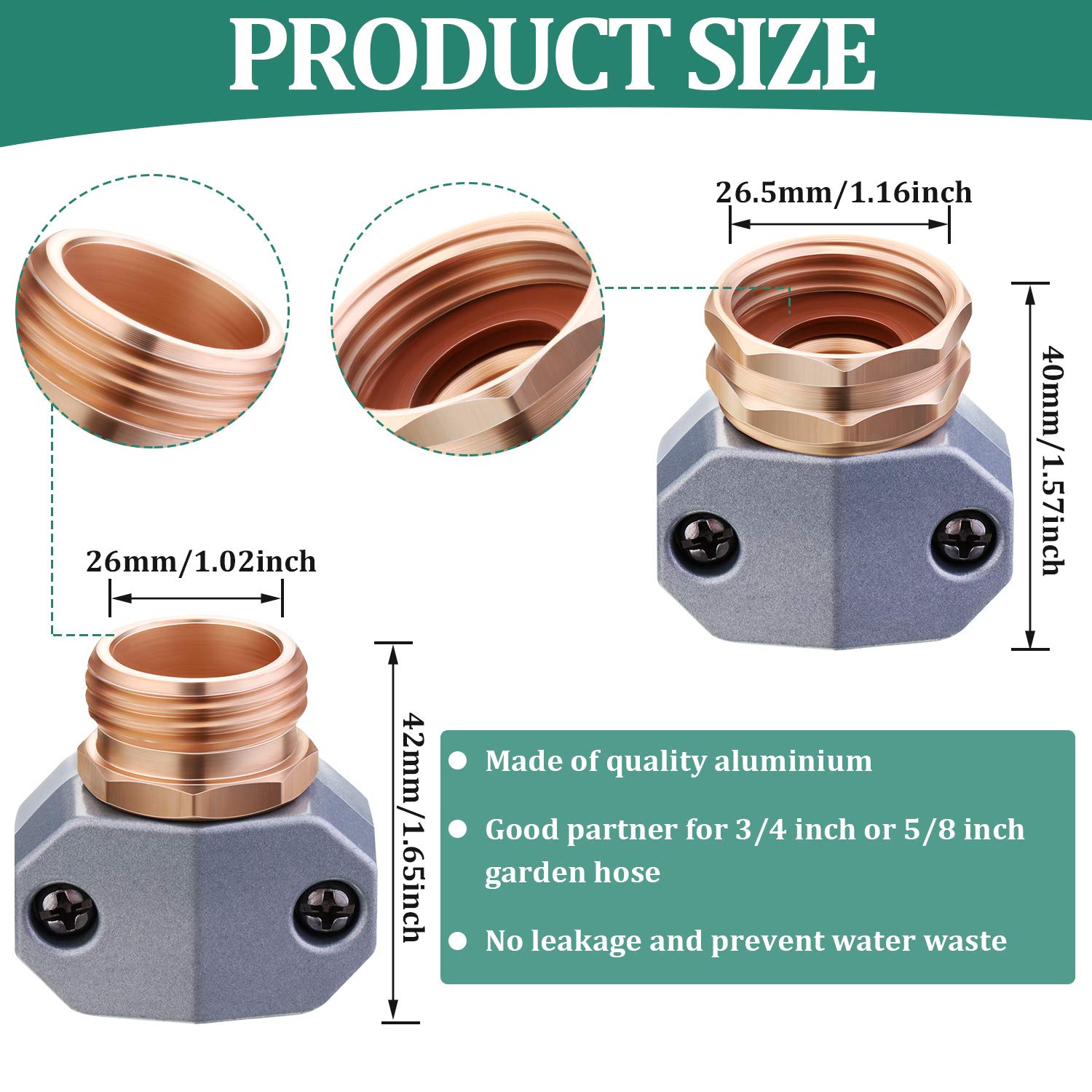4-Piece Garden Hose Repair Kit - Heavy Duty 3/4