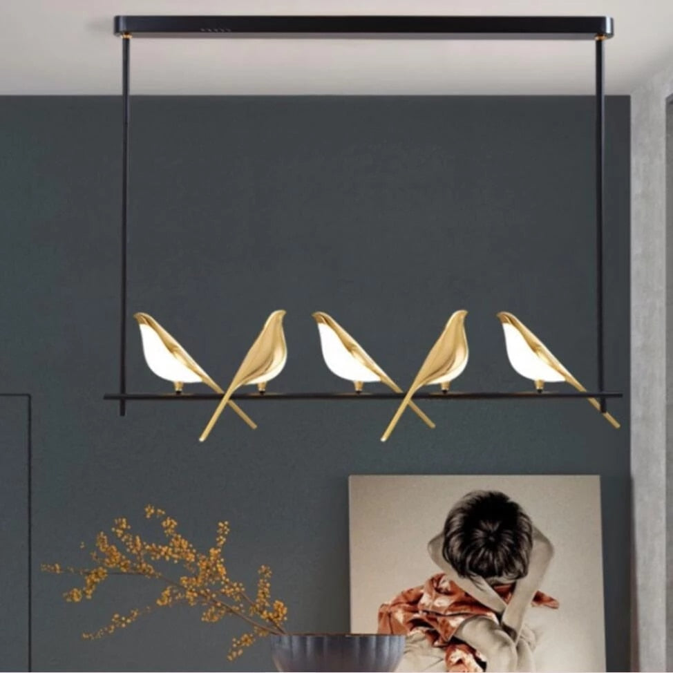 Elegant Bird Shaped Acrylic Chandelier - Modern Crystal Ceiling Light Fixture for Dining Room, Bedroom & Living Room Decor